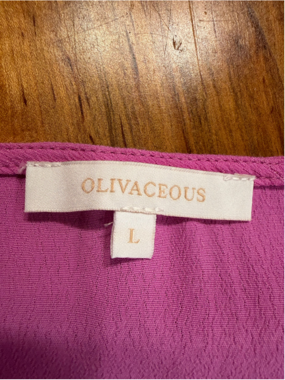 OLIVACEOUS Pink Wrap Maxi Dress Sz L Puff Sleeve Side Slit Cottagecore Boho Summ - Picture 7 of 12
